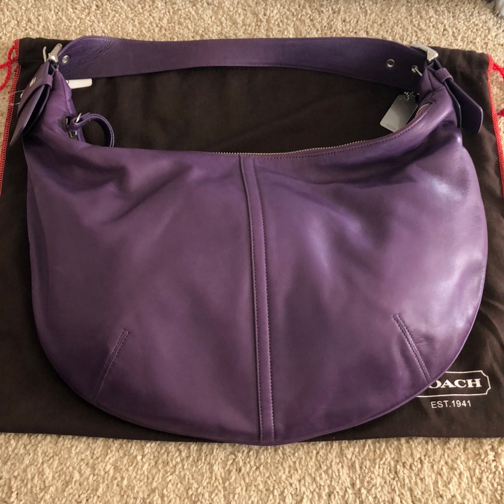 Brand New Coach Purple Nappa  Leather Purse